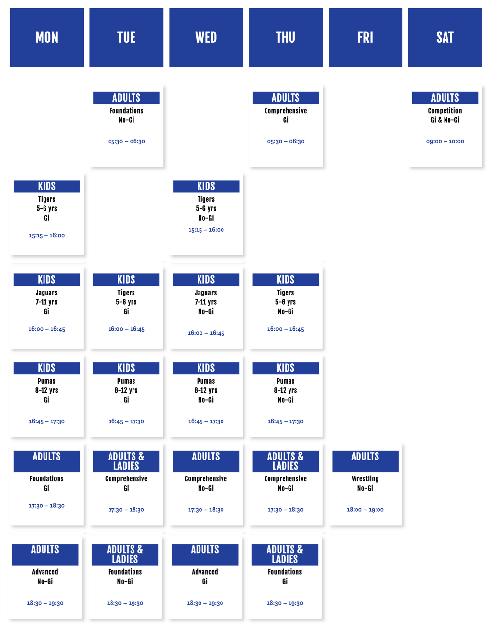 Maximillian Jiu Jitsu class schedule in Table View, Cape Town